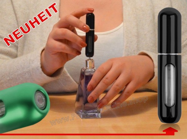 NEUHEIT Parfümzerstäuber LEER Parfum Flasche Flakon für Taschenparfüm 5ml SCHWARZ