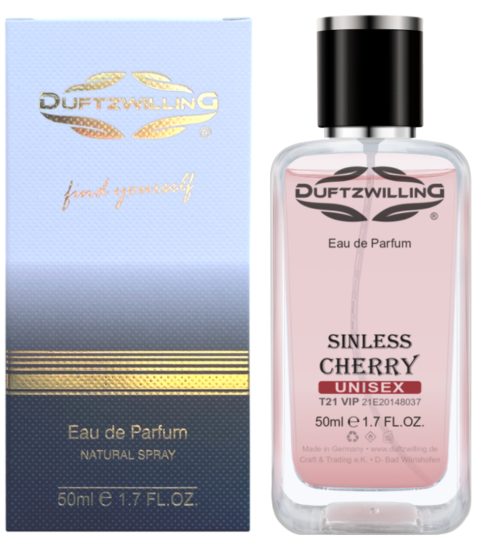 SINLESS CHERRY - Eau de Parfum für DAMEN und HERREN von DuftzwillinG ®, T21 Unisex VIP, duftzwillinge online Parfümerie